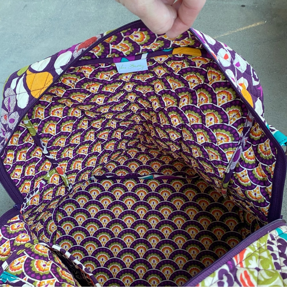 Vera Bradley Retired Plum Crazy Purple Weekend Duffel Bag - Picture 6 of 8
